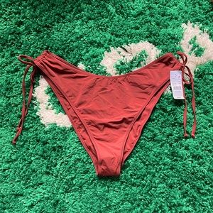 PacSun La Hearts Rust Ruched High Waist Cheeky Bikini Bottom